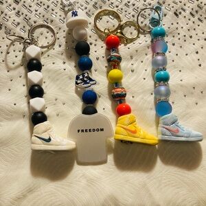 Nike ceramic and Silicone Sneaker Keychain Charm - Blue/White